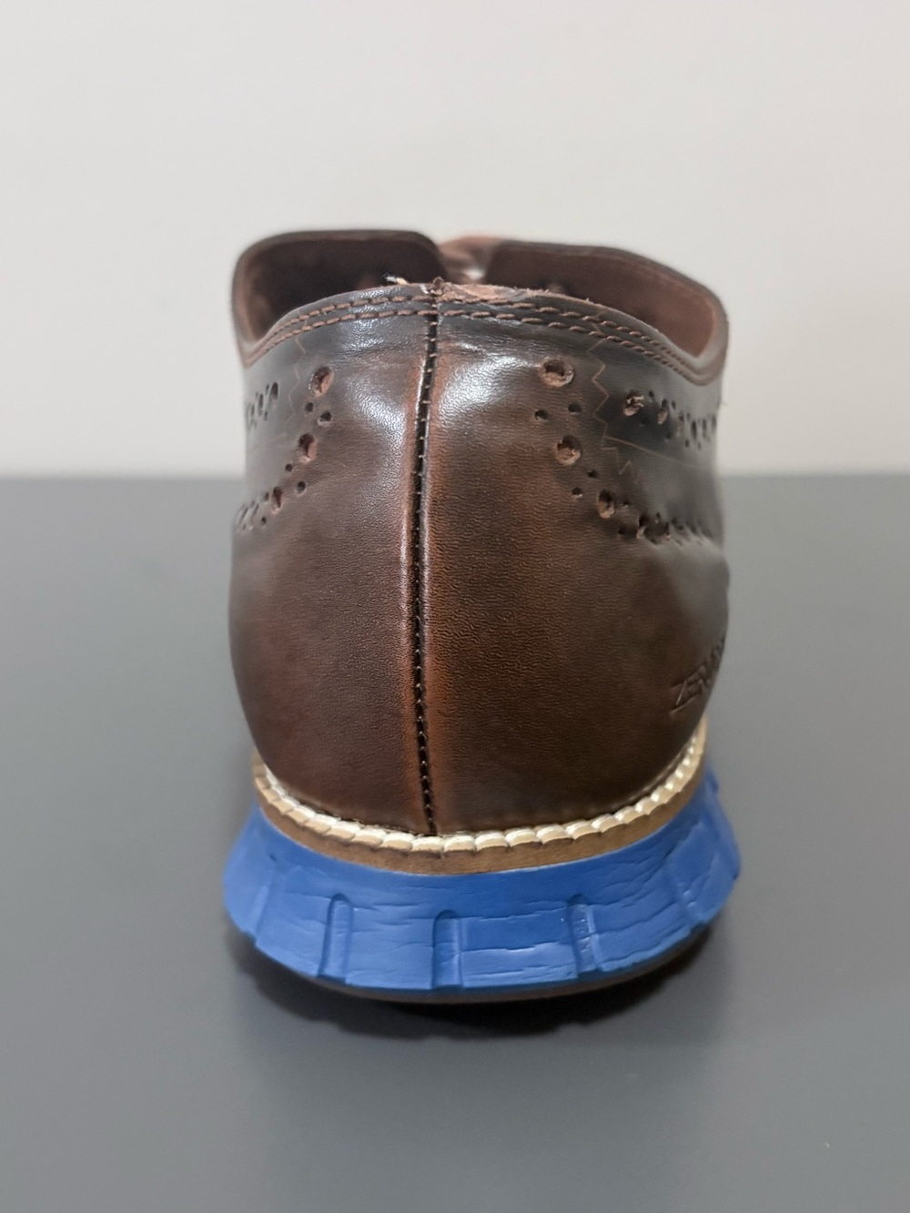 Cole Haan Zerogrand Wingtip Oxford Shoes Men’s Size 12 Brown Leather Blue Sole - Picture 5 of 11
